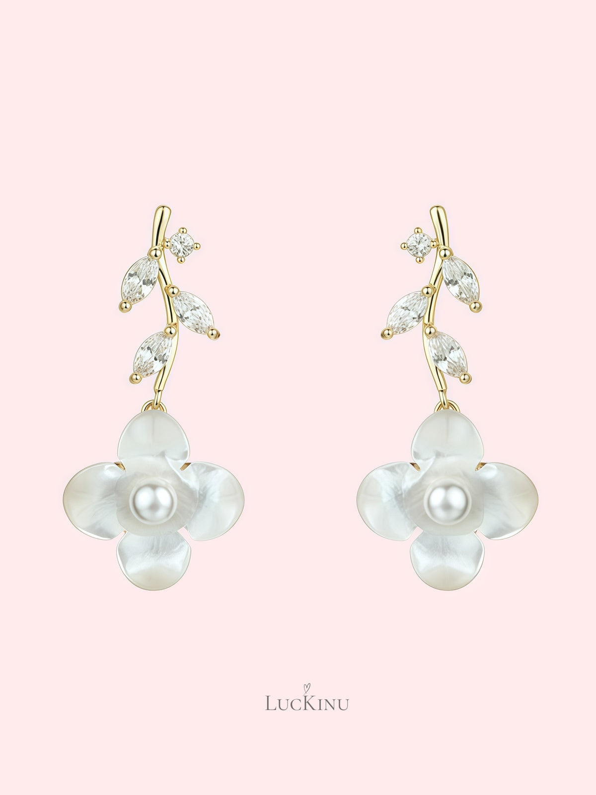 Gardenia Shell Crystal Earrings