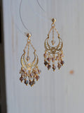 Nomad’s Song Bohemian Ethnic Carved Tassel Glass Beaded Earrings