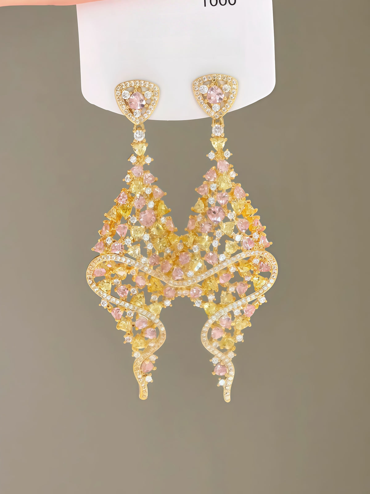 Nyx Yellow Crystal Tassel Drop Earrings