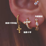 Pavé Cross Sterling Silver Ear Cuff 925 Sterling Silver