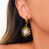 Sun & Portrait Pendant Earrings