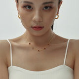 Stainless Steel Heart Pendant Necklace – 3D Weight Design, Colorful Enamel Choker for Women