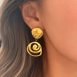 Geometric Hollow Pendant Earrings