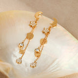 Star Moon Tassel Earrings