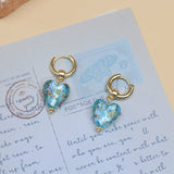 heart charm hoop earrings