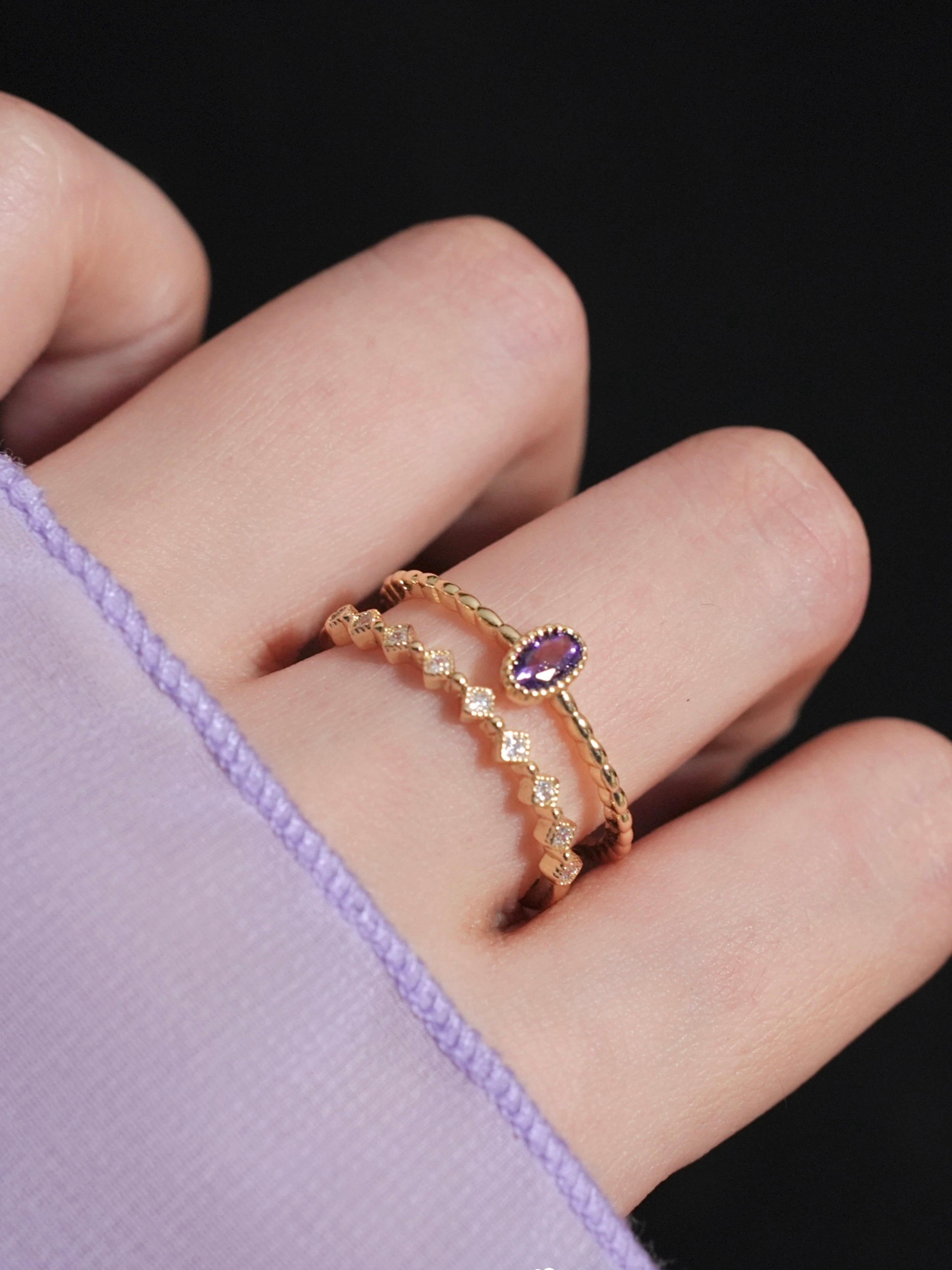 dainty gold stacking ring