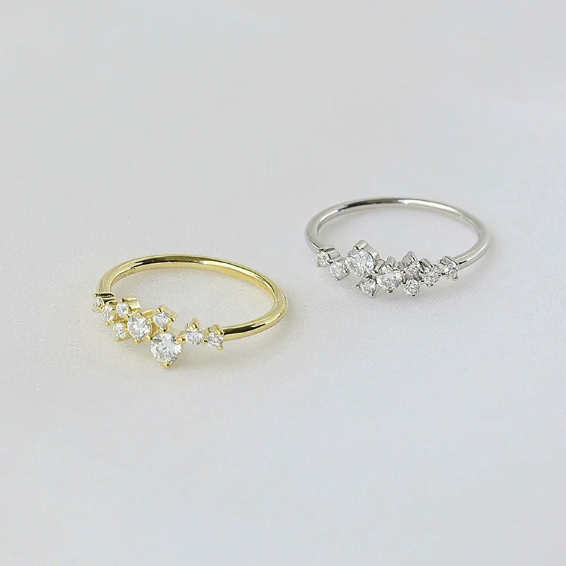 S925 Sterling Silver Moissanite Lace Ring