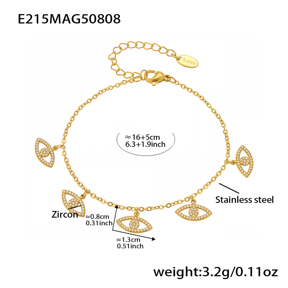 Style Star Evil Eye Dainty Layered Bracelet