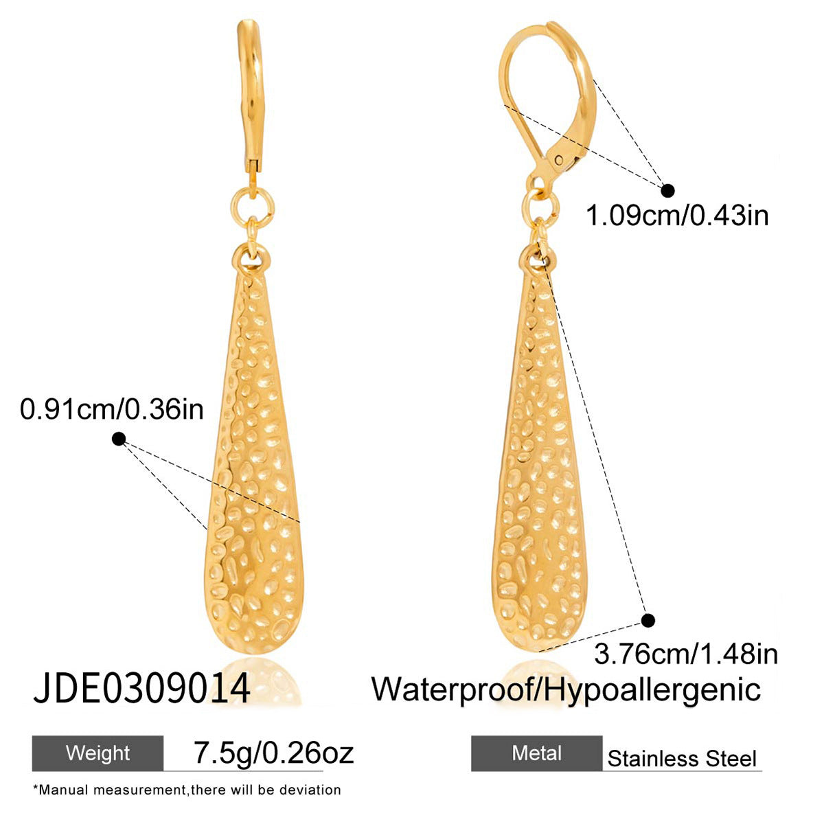 Classic Waterdrop Stainless Steel Statement Earrings – Minimalist Modern Design