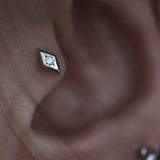 North Star Diamond Stud Earring 925 Sterling Silver