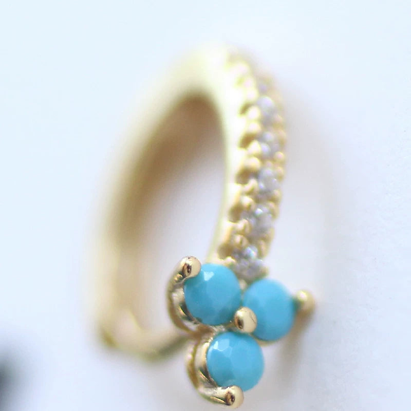 Blue Drop Mini Hoop 925 Sterling Silver