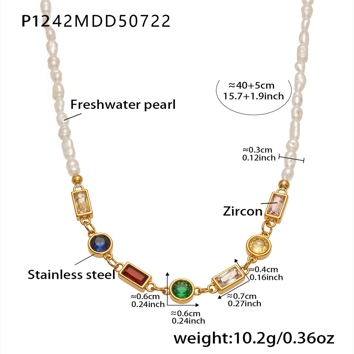 Stainless Steel Heart & Flower Cross Necklace – DIY Colorful Zircon Pendant