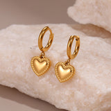 Heart-Shaped Crystal Drop Earrings