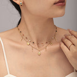 Layered Necklace & Dainty Bracelet – 18K Gold Plated Stainless Steel Minimalist Jewelry