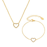 Sparkling Heart Necklace & Bracelet