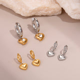Heart-Shaped Crystal Drop Earrings