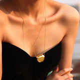 Minimalist Round Pendant Necklace – 18K Gold Stainless Steel Dainty Choker