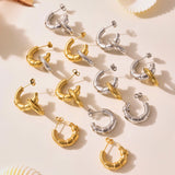 C-Shape Irregular Color Block Stud Earrings