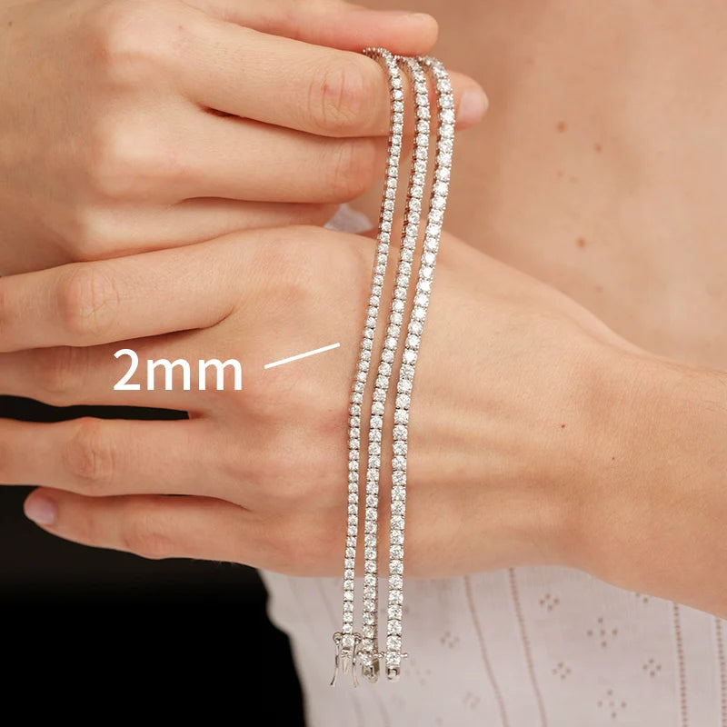 S925 Sterling Silver Classic Moissanite Tennis Bracelet