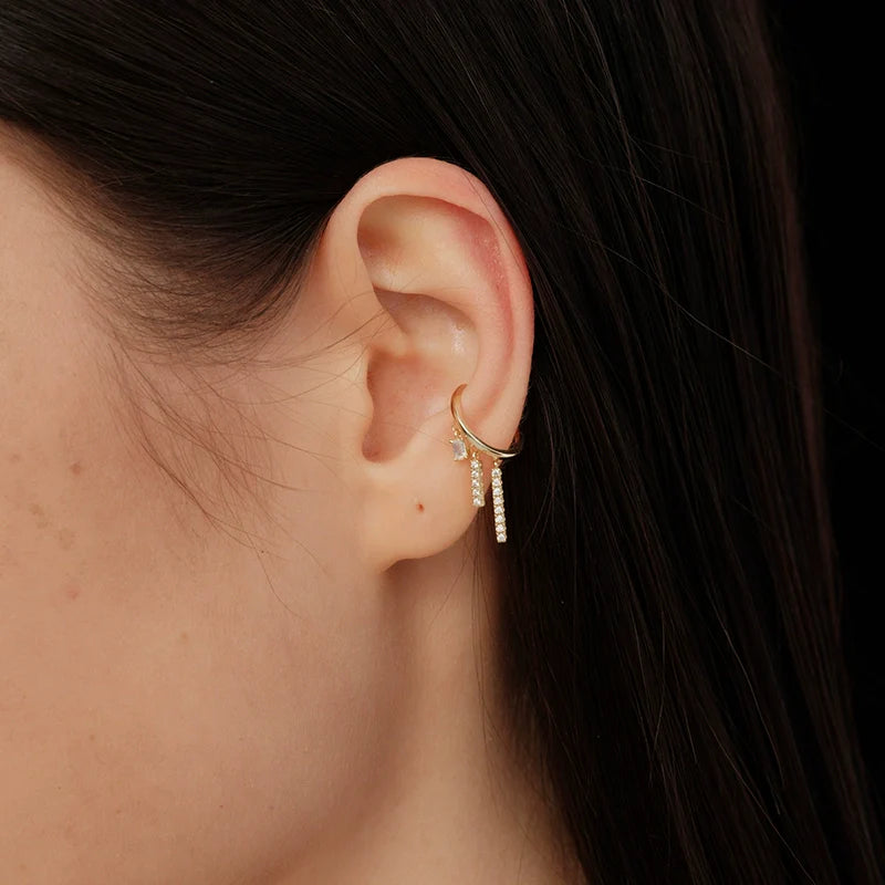 S925 Sterling Silver French Mini Chandelier Tassel Earrings