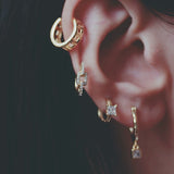 Heavy Square Statement Ear Earrings 925 Sterling Silver