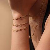 Gold Plated Titanium Necklace & Bracelet with 5A CZ Letter – Personalized Gift Jewelry