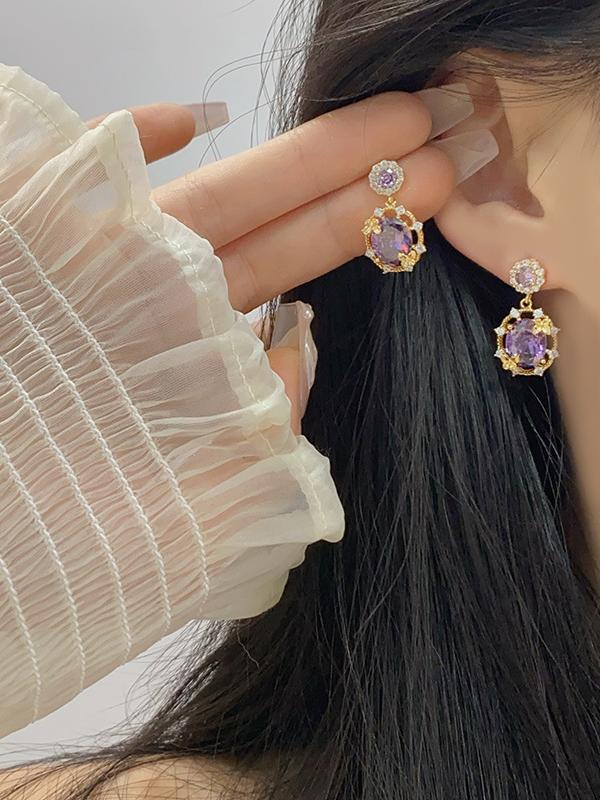 romantic crystal stud earrings