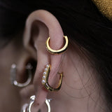 Geometric Pearl Pavé Hoop