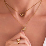 Zircon Puppy Zodiac Jewelry – 18K Gold Plated Stainless Steel Necklace, Bracelet, Ring & Earrings