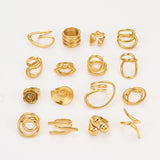 Minimalist Geometric Titanium Steel Ring for Women – Unique Designer Metal Statement Band, Modern Stainless Steel Jewelry