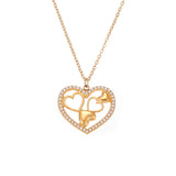 18K Gold Plated Stainless Steel Heart Zircon Pendant Necklace – Trendy & Versatile