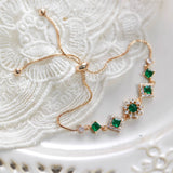 Original Olive Green Zircon Bracelet – Vintage Micro-Pave Dainty Jewelry, Unique Non-Mainstream Design