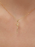 S925 Sterling Silver Vintage Key Pendant Necklace