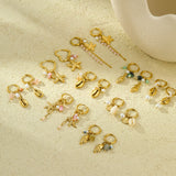 Stainless Steel Ocean-Inspired Starfish Earrings – Natural Stone Studs, Elegant Titanium Steel Jewelry for Women