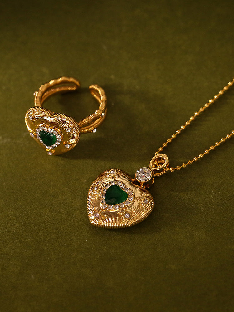 retro statement ring necklace