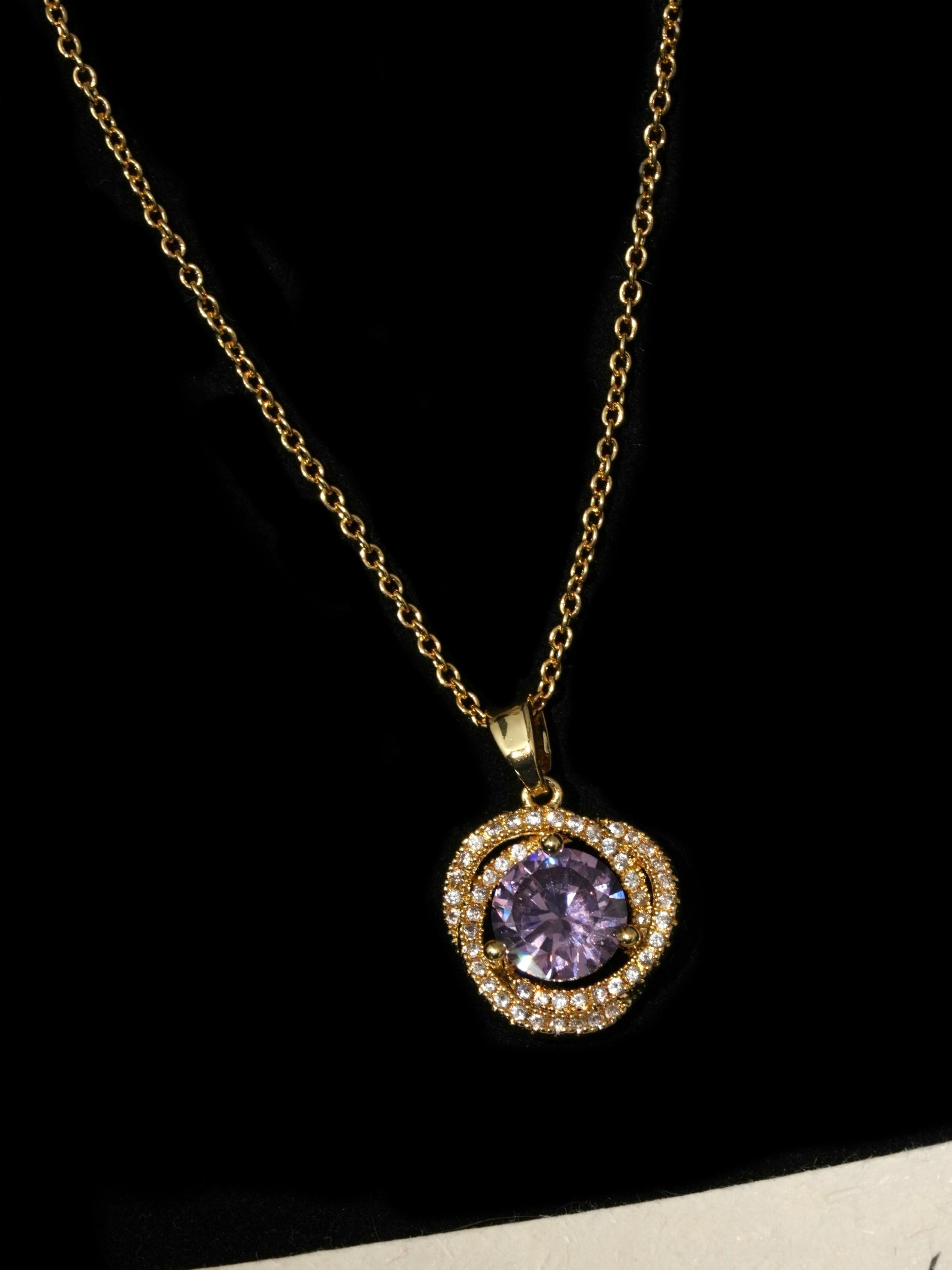 lavender crystal necklace