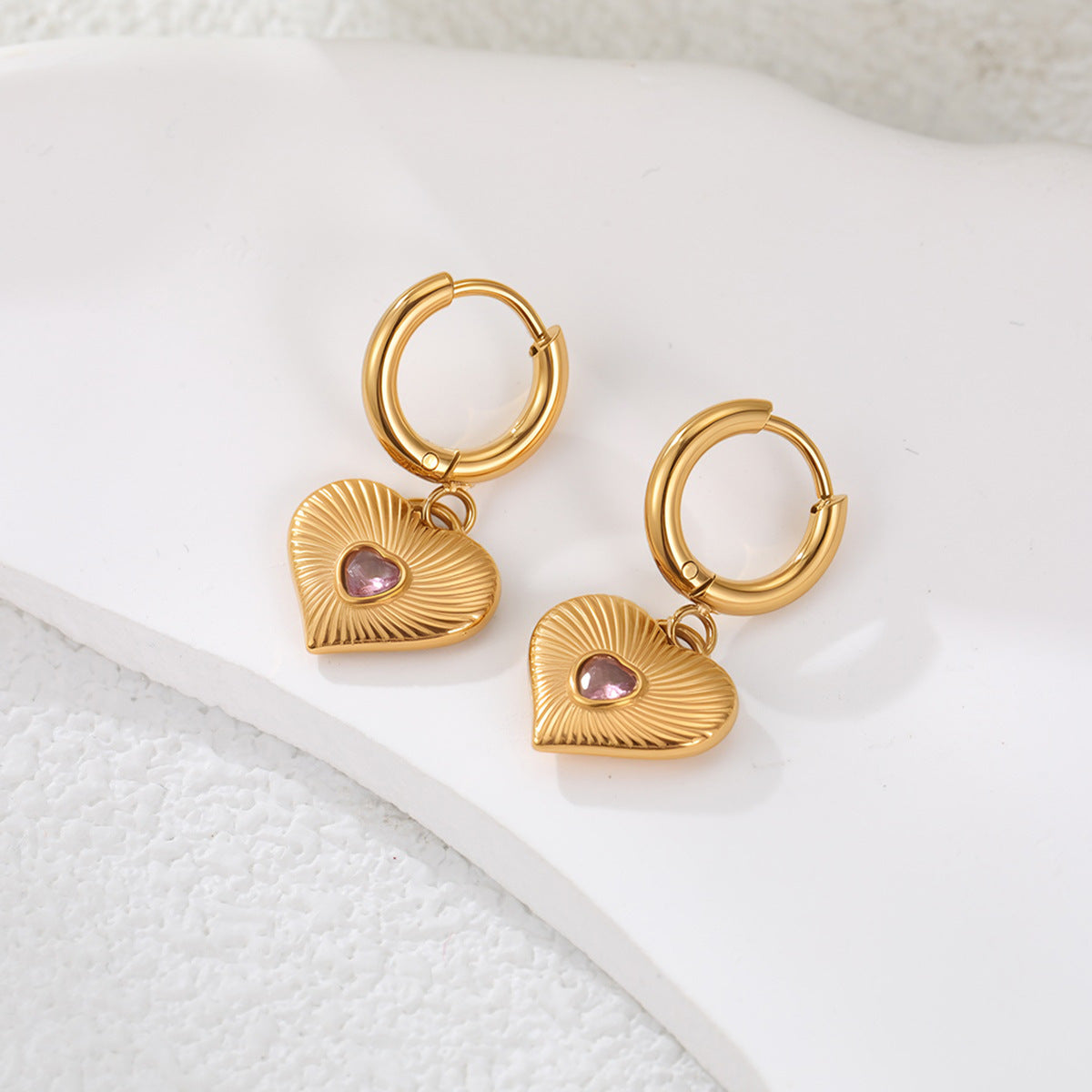 Heart-Shaped Drop Earrings