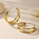 Twist Double Layer Color Block Hoop Earrings