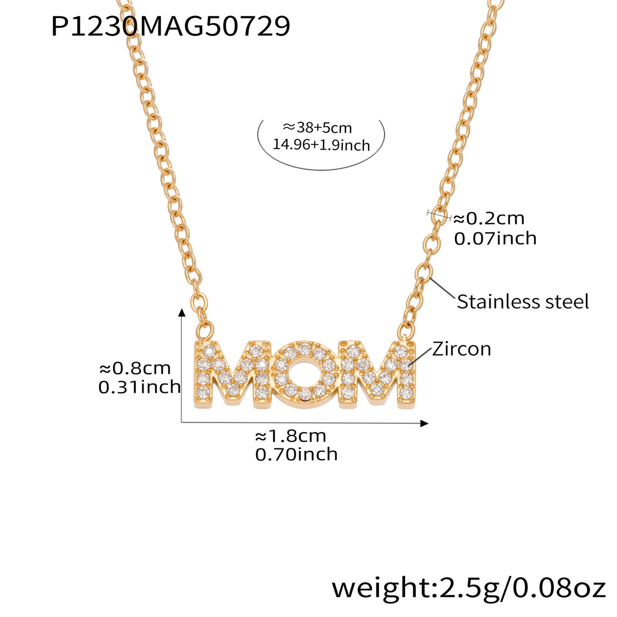 Sparkling "MOM" Letter Necklace with Sunflower Pendant – 18K Gold Plated Zircon, Perfect Mother’s Day Gift