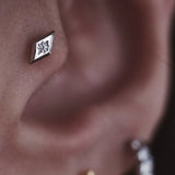 North Star Diamond Stud Earring 925 Sterling Silver