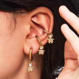 Mini Animal Pendant Earrings – 18K Gold Plated Stainless Steel, Micro-Zircon, Dainty Hoop Earrings for Women