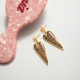 Vintage Enamel Leopard Heart Earrings