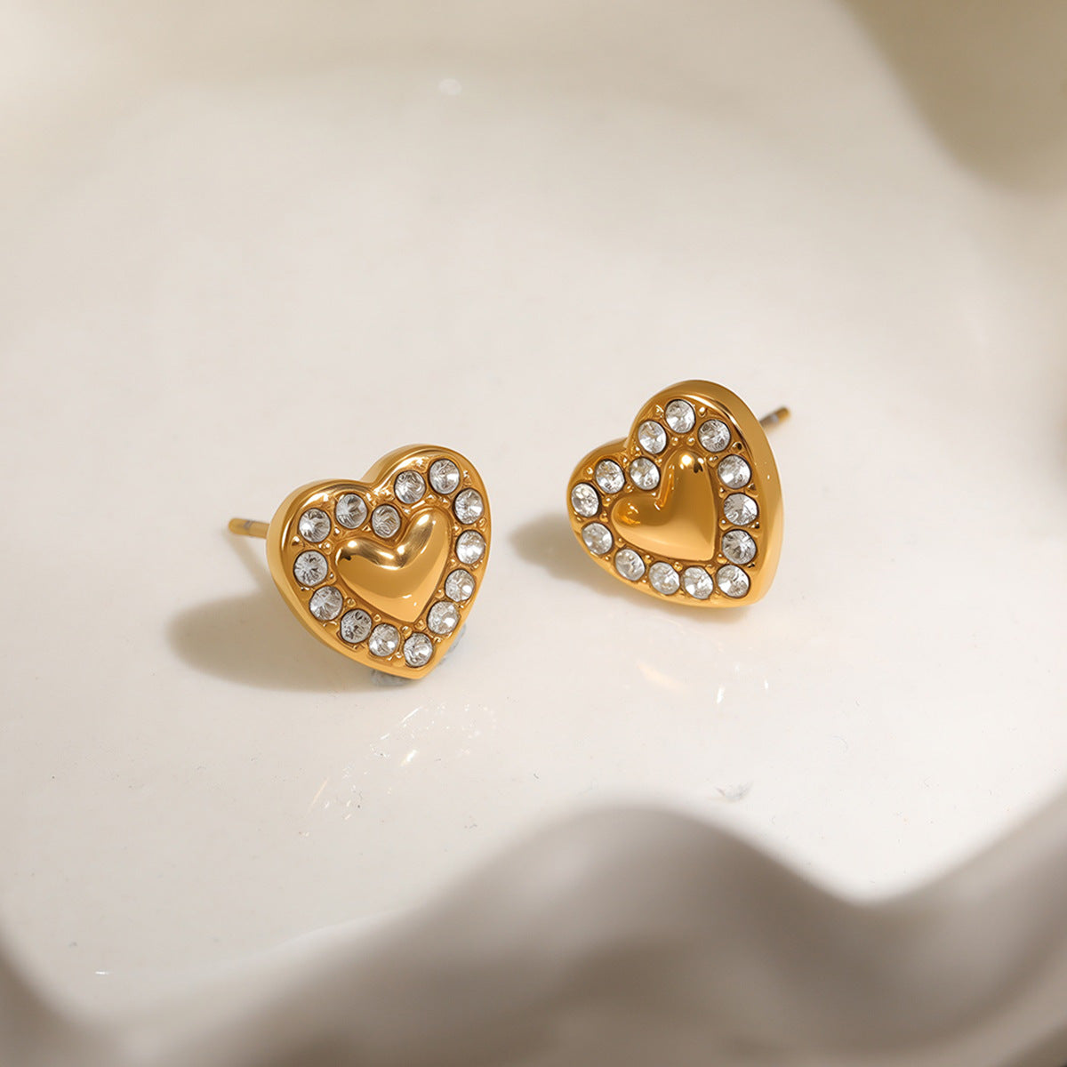 Vintage Heart Stud Earrings