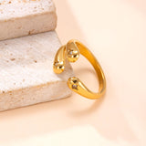 Crossover Open Ring for Women – Stainless Steel Adjustable Band with Cubic Zirconia, Modern Fashion Jewelry