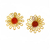 Geometric Pearl Flower Earrings – 18K Gold Plated Stainless Steel, Minimalist Luxury Studs for Women