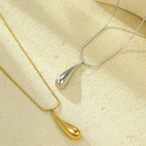 Oversized Teardrop Pendant Necklace