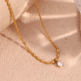 Asymmetrical Minimal Pendant Necklace