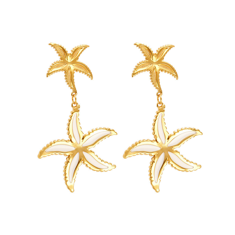 Large Small Starfish Earrings