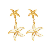 Large & Small Starfish Earrings – 18K Gold Plated Stainless Steel, PVD Coating, Statement Fashion Jewelry