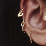 Vintage Pavé Cartilage Hoop Sterling Silver